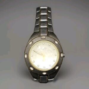 Fossil Blue AM-3350 Silver Tone Unisex Analog Watch-Untested